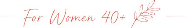 Script text For Women 40+ with leaf