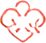 Stethoscope forming heart-shaped four-leaf clover