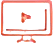 Computer screen with video play icon