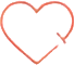Pink heart outline with arrow