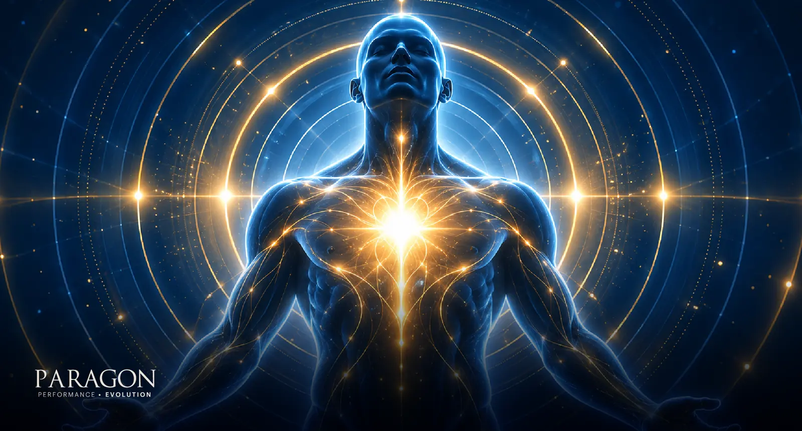 Composed figure radiating steady light, representing regulation under pressure