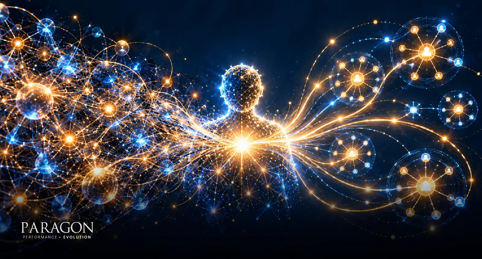 Figure releasing tangled threads into open light, representing freedom from limiting patterns